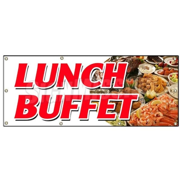 Signmission LUNCH BUFFET BANNER SIGN ayce all you can eat food luncheon quality B-96 Lunch Buffet - main